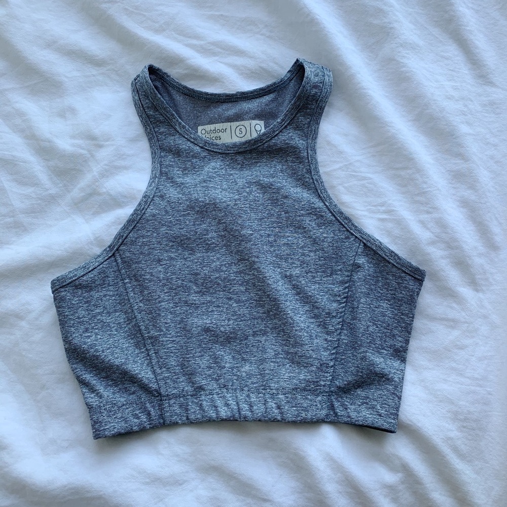 Outdoor Voices Athena Gray Crop Top Small